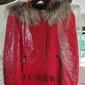 NWT J Crew Chateau Parka Red Size 4